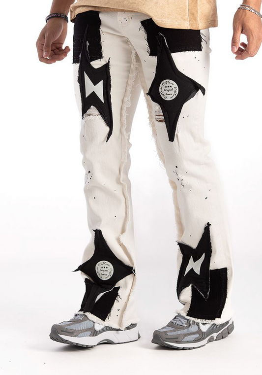 Chaos Theory Denim Jeans - White/Black