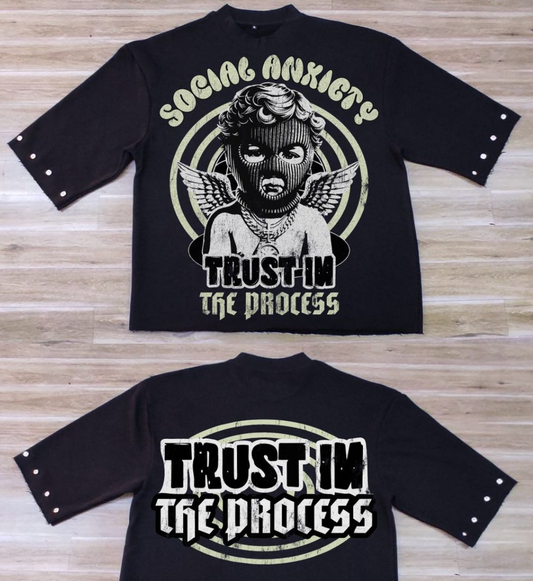 Trust Issues Cropped Tee - Black