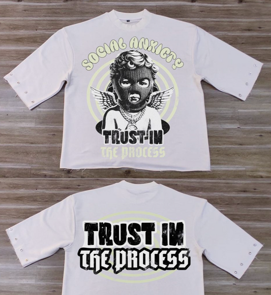 Trust Issues Cropped Tee - White