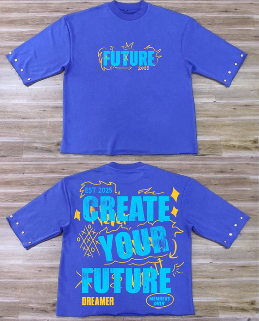 Create Your Future Cropped Tee - Colbalt