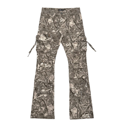 Multi Cargo Stacked Jeans - Camo