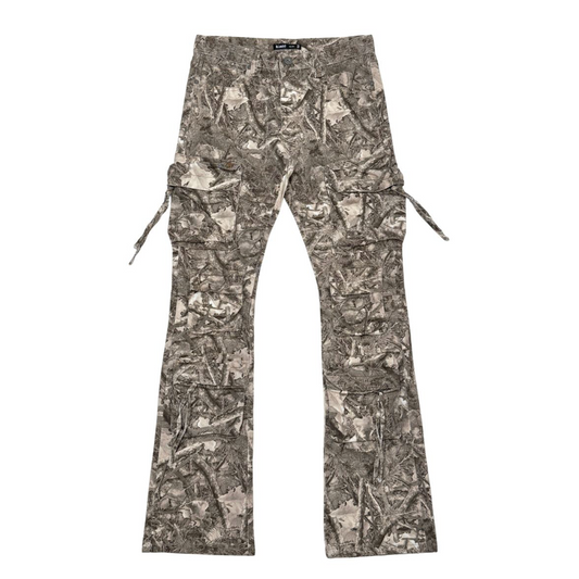 Multi Cargo Stacked Jeans - Camo