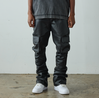 "NightRider" Leather Jeans - Black