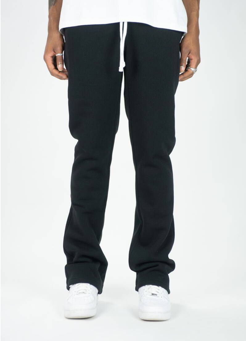 Stacked Fleece Pants - Black