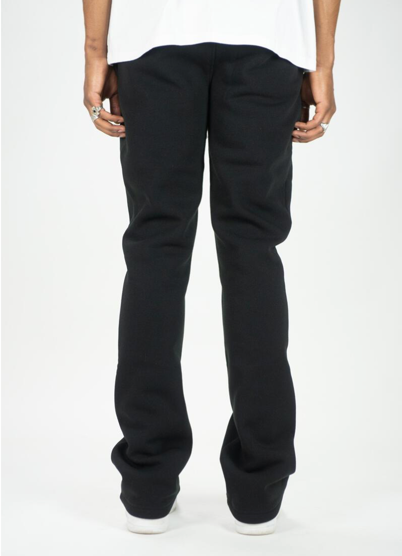 Stacked Fleece Pants - Black