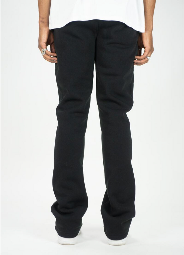 Stacked Fleece Pants - Black