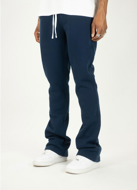 Stacked Fleece Pants - Navy