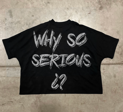 Serious Cropped Tee - Black
