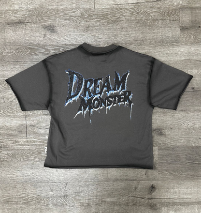 Dream Monster F-Terry Cropped Tee - Grey