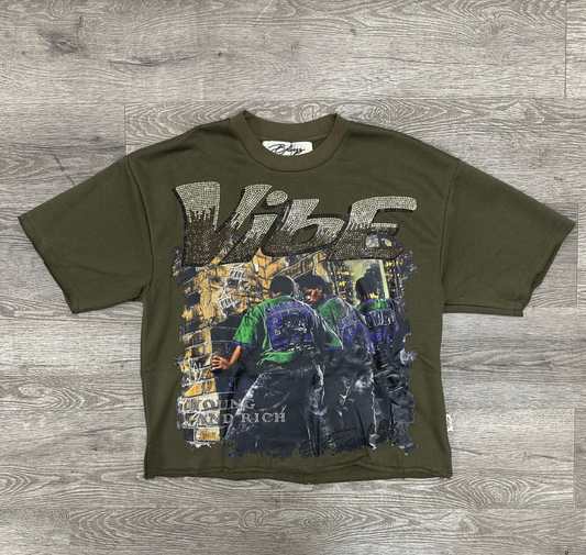 Vibe F-Terry Cropped Tee - Olive