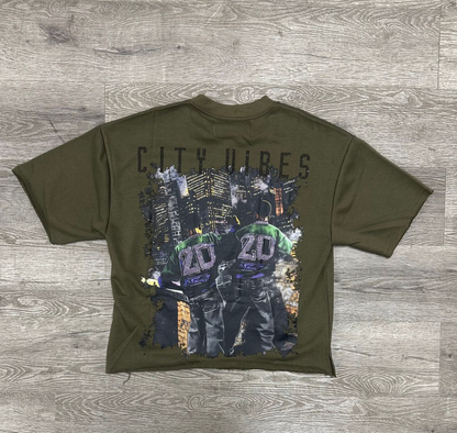 Vibe F-Terry Cropped Tee - Olive