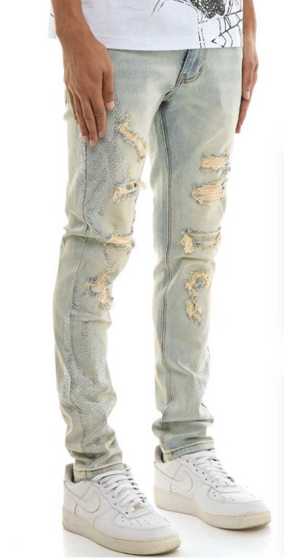 Tribal Skinny Jeans - Blue