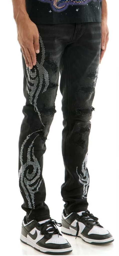 Tribal Skinny Jeans - Black