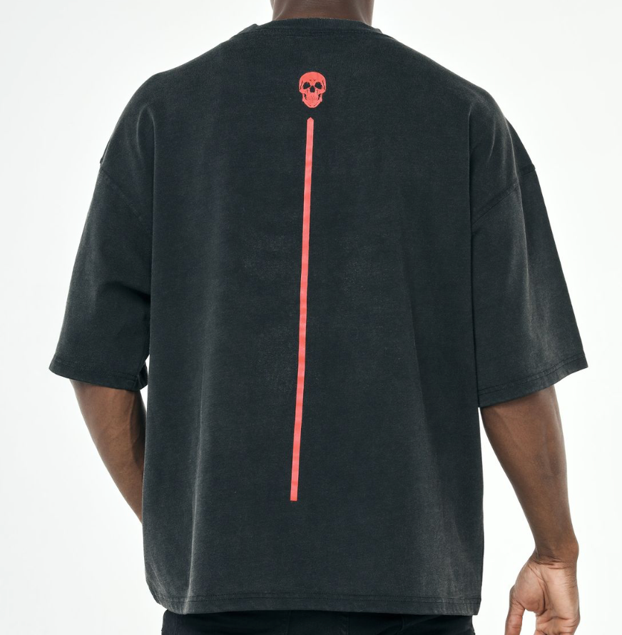 "Redemption" Oversized Graphic Tee - Vintage Black