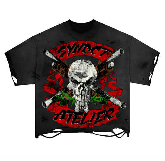 Greatest Hits Cropped Tee - Black Wash