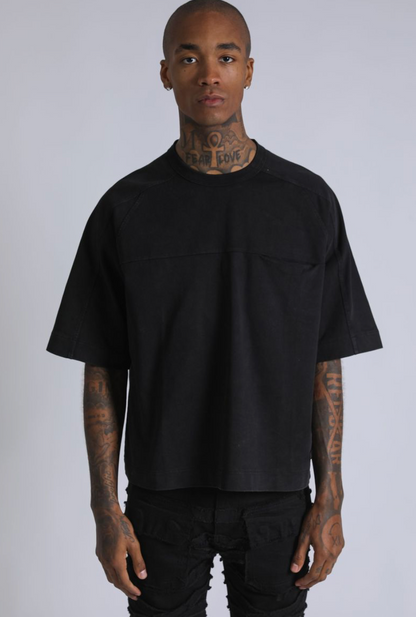Heavy Cropped Tee - Black