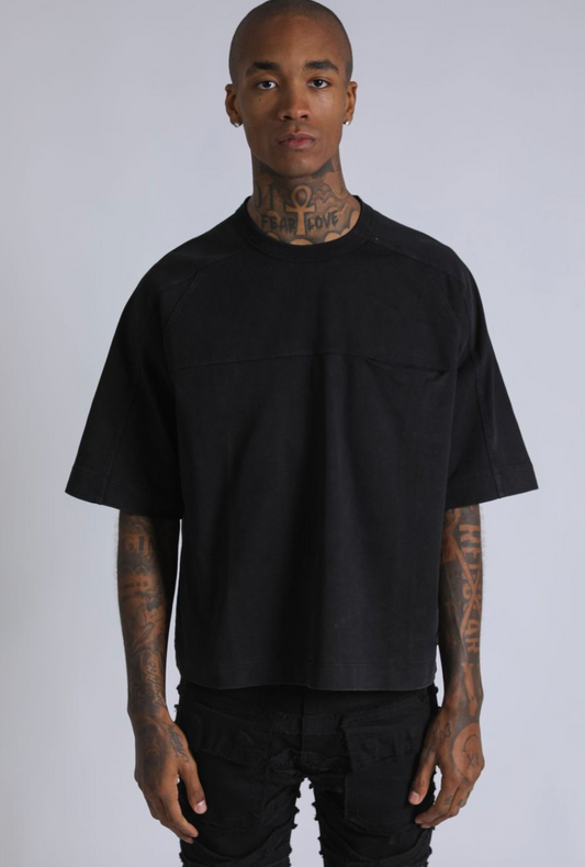 Heavy Cropped Tee - Black