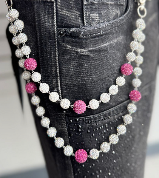 Wallet Chain - Silver/Pink