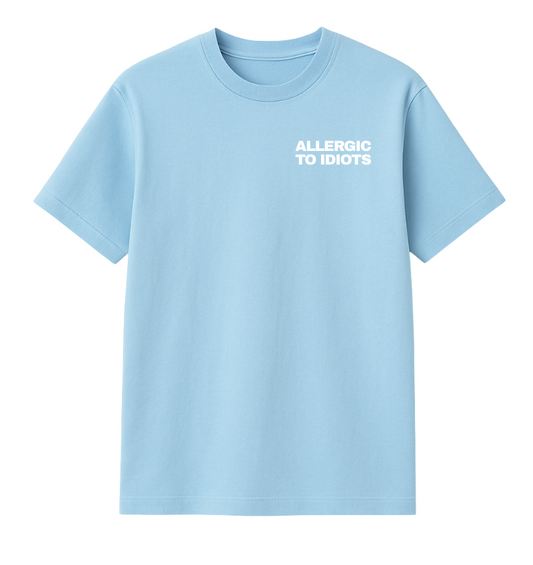 Allergic To Idiots Oversized Tee - Baby Blue