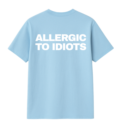 Allergic To Idiots Oversized Tee - Baby Blue
