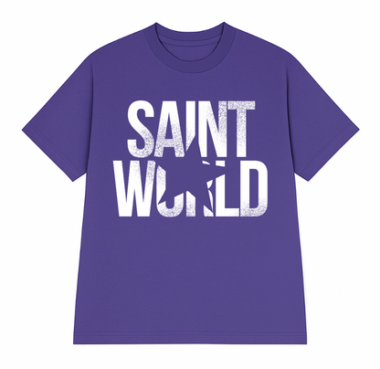 Saint World Oversized Tee - Purple