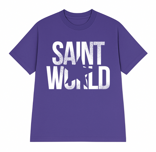 Saint World Oversized Tee - Purple