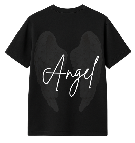 Angel Oversized Tee - Black