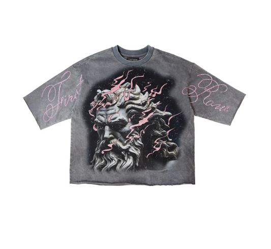First Row Crop Tee Stone - Dark Grey