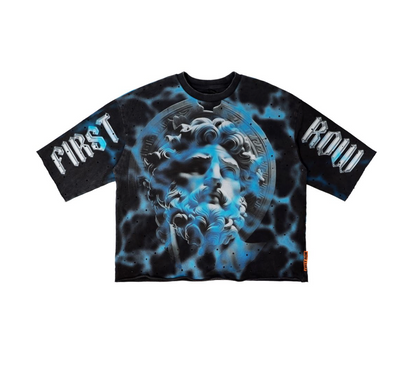 First Row Crop Tee Stone - Black