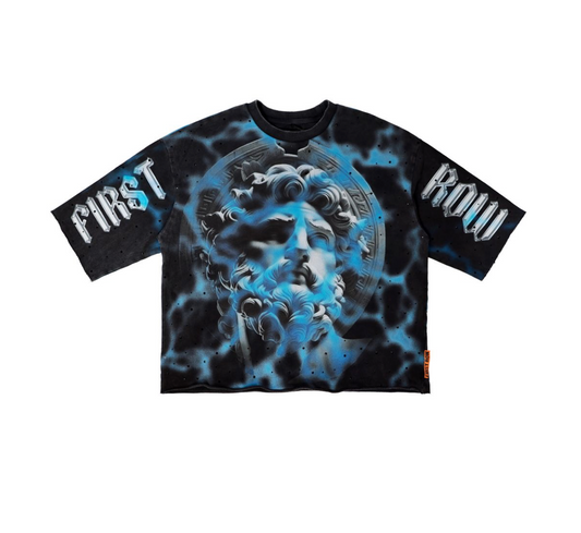 First Row Crop Tee Stone - Black