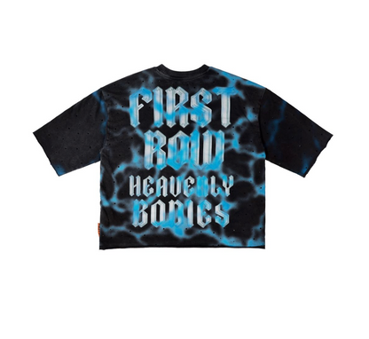 First Row Crop Tee Stone - Black