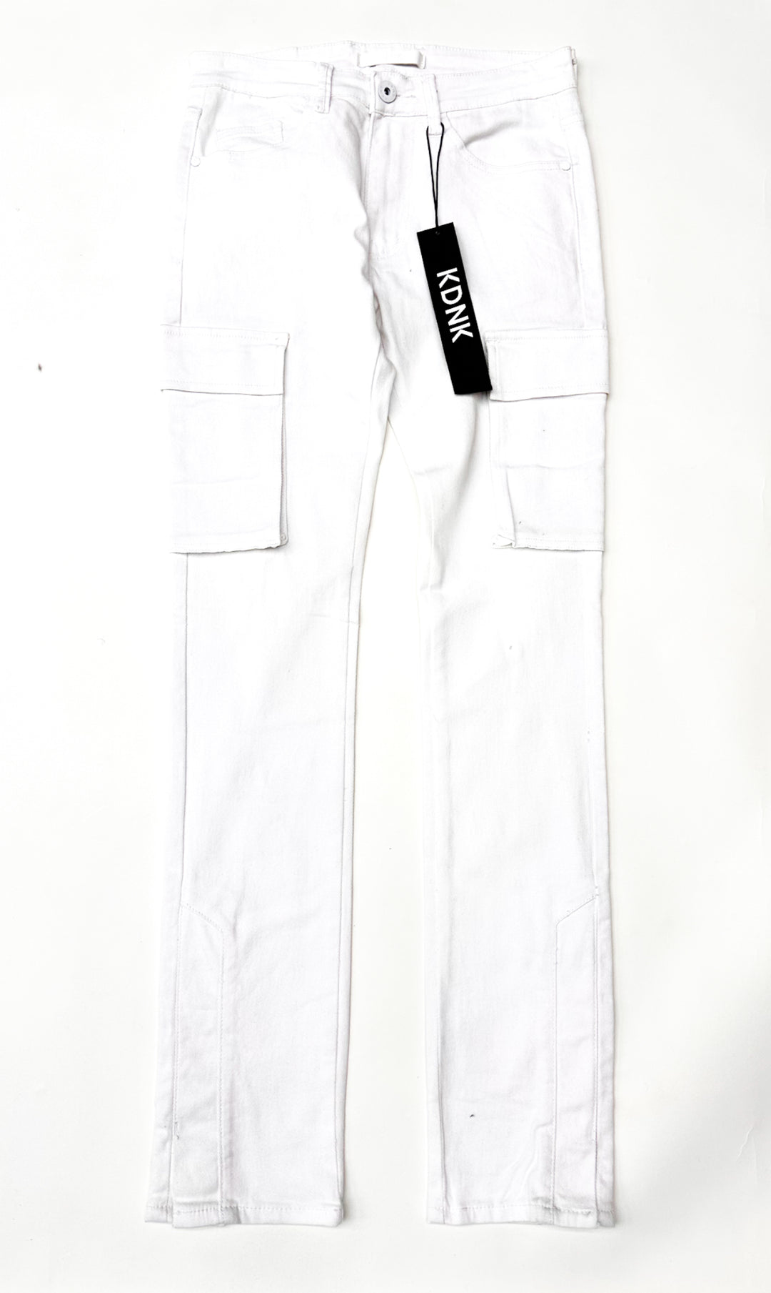 Stacked Cargo Pants - White