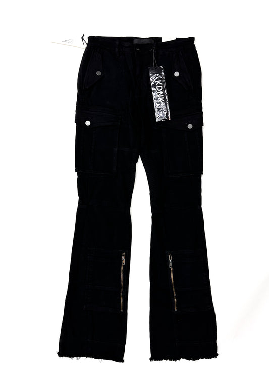 Stacked Cargo Pants - Black