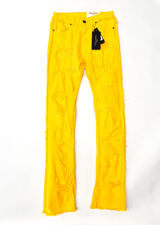 Evolution - Yellow Stacked Jeans