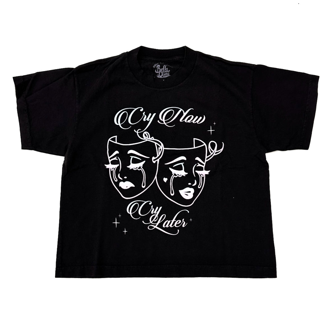 Cry Now Boxy Tee - Black