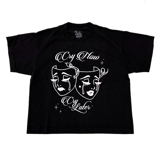 Cry Now Boxy Tee - Black