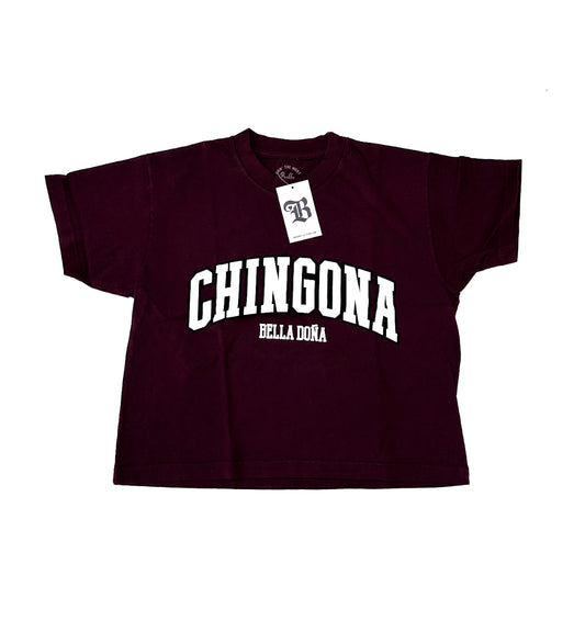 Varsity's Chingona Woman's Tee - Burgundy