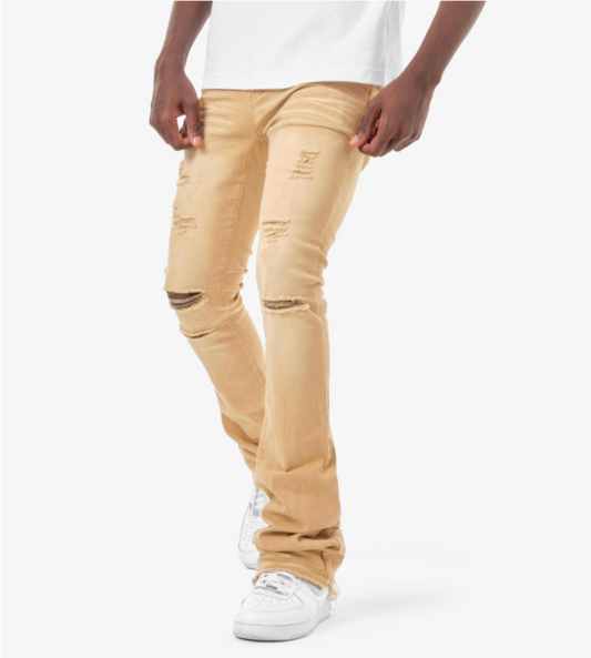 333249 Khaki Super Stretch Stacked Jeans