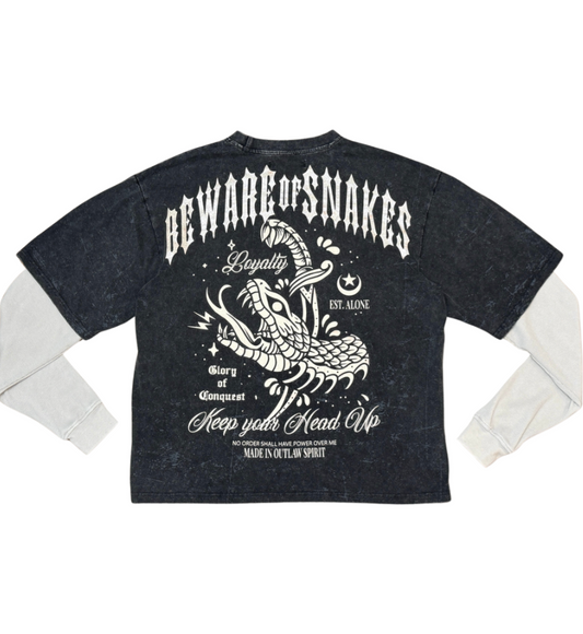 Disorder Long Sleeve Twofer - Black