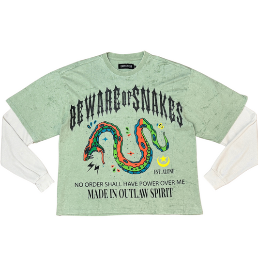 Disorder Long Sleeve Twofer - Sage