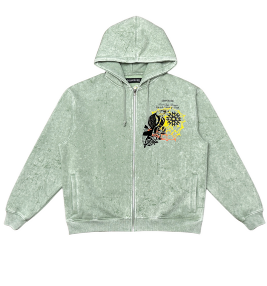 Disorder Zip Hoodie - Sage