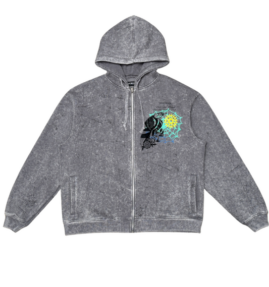 Disorder Zip Hoodie - Grey