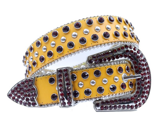 Rhinestone Belt - Yellow/Red