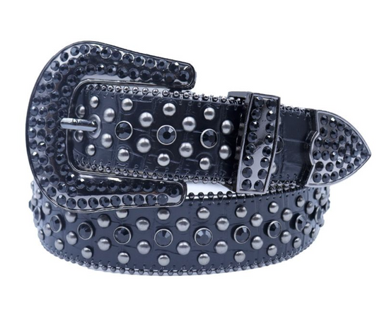 Rhinestone Belt - Black