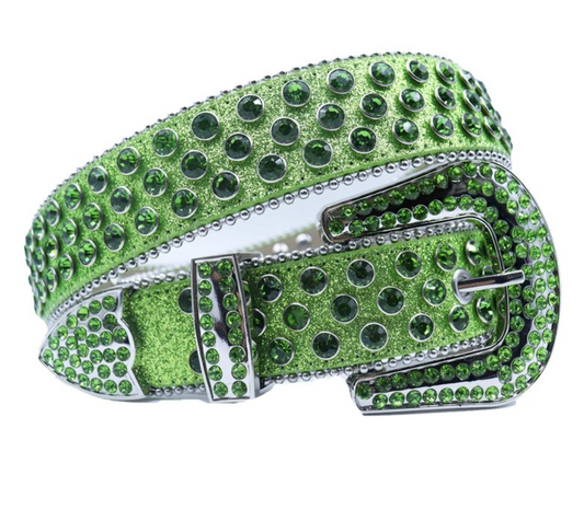 Rhinestone Belt - Green