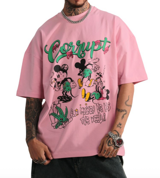 Mickey Graphic Tee - Light Pink