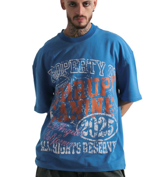 Football Graphic Tee - Blue