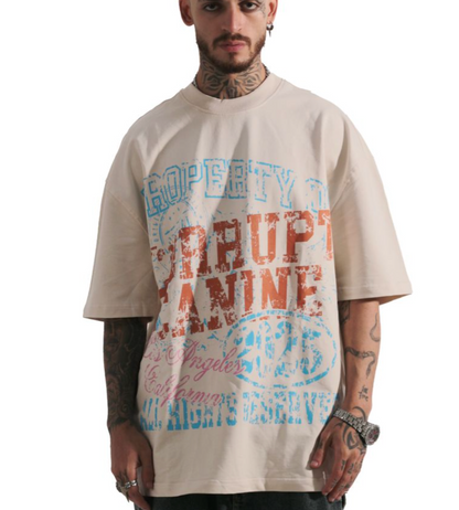 Football Graphic Tee - Beige