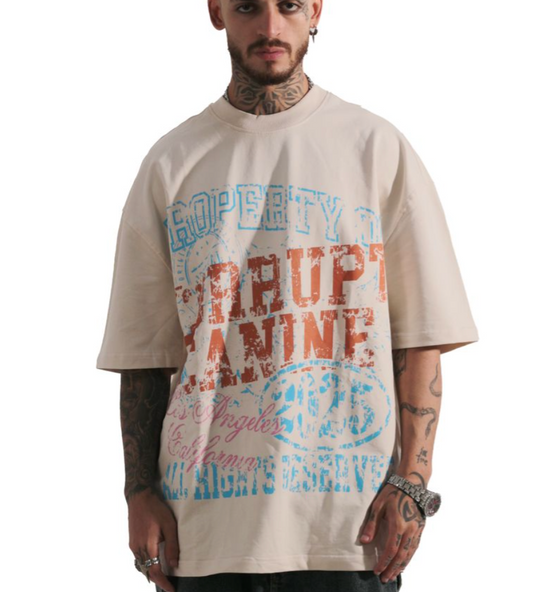 Football Graphic Tee - Beige