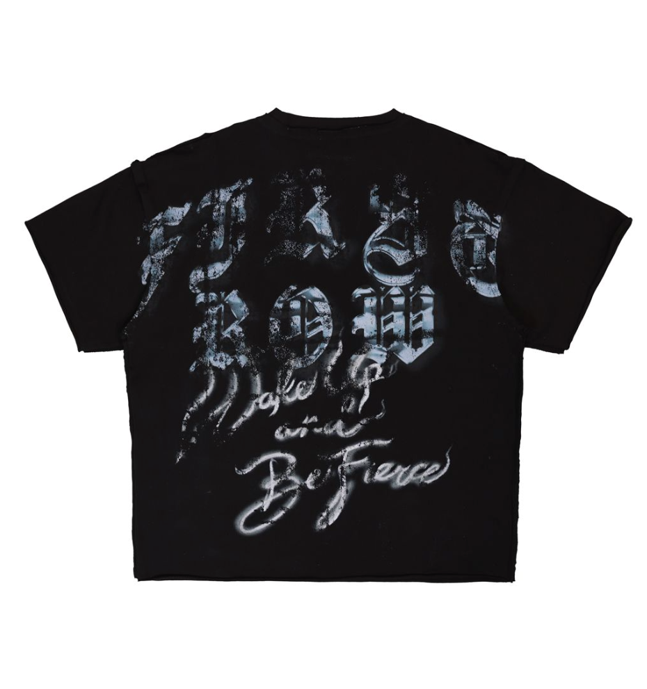 Be Fierce Cropped Tee - Black/Red
